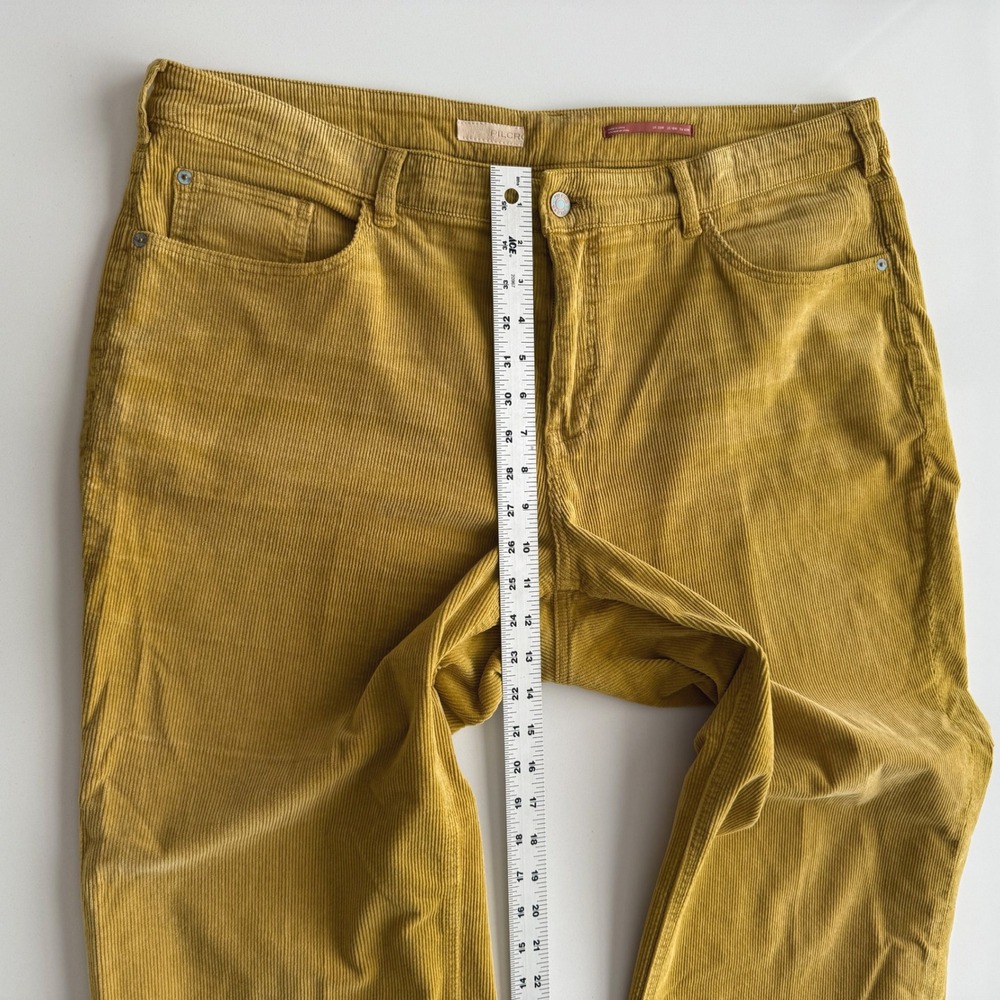 Anthropologie Pilcro The Yaya Midrise Cotton Blend Corduroy Gold Crop Pants 18W - Picture 10 of 12